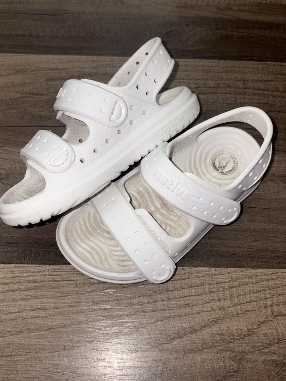 Native Kids White Adjustable EVA Sandals